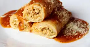 Receita de panqueca de frango cremoso no capricho