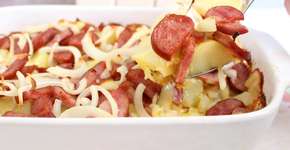 Batata calabresa com queijo feita no forno