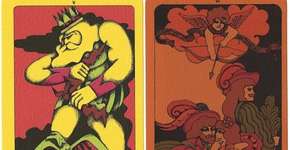Baralho de tarô ilustrado com a arte psicodélica dos anos 1970
