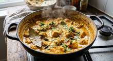 Featured side: Os indianos concordam: “Para deixar o frango ao curry mais aromático e saboroso, o segredo é adicionar uma folha de louro e cardamomo inteiro durante o cozimento.”