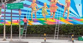 Pinheiros ganha novo graffiti assinado por Eduardo Kobra