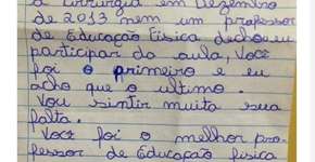 Carta de aluna para professor é a coisa mais fofa que você vai ler hoje