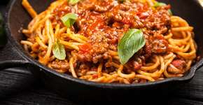 A melhor macarronada com molho de carne