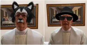 Padre usa filtro do Facebook sem perceber durante oração online