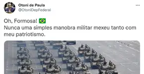 Deputado bolsonarista usa foto de tanques da China e vira piada na web