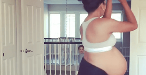 Com barrigão, mãe mostra toda desenvoltura em dancinha