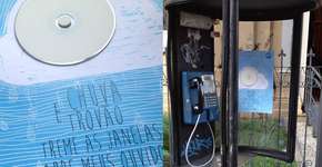 Cantor espalha cartazes pela cidade com cópias de seu novo CD