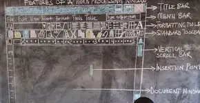 Professor de Gana ensina a usar MS Word com desenho na lousa