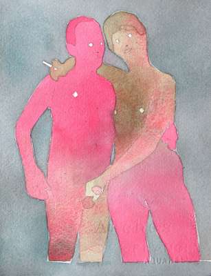 As ilustrações são inspiradas em imagens de sites pornôs (Divulgação/Dan Gluibizzi)