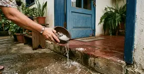 Despejar água com sal grosso na entrada da casa: para que serve e quando fazer isso?