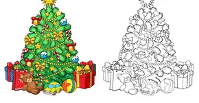 Faça você mesmo: árvore de Natal gigante para colorir