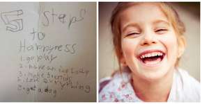 Criança de oito anos cria lista de 5 passos para ser feliz