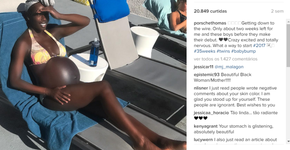 Modelo negra grávida posta fotos da barriga e é alvo de racismo