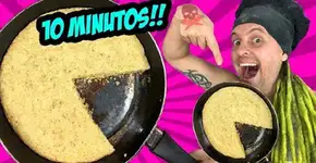 Bolo vegano de fubá feito na frigideira em apenas 10 minutos