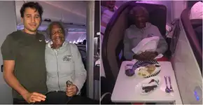 Rapaz dá seu lugar na 1ª classe para senhora de 88 anos e comove a web