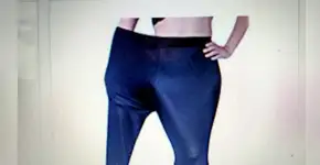 Mulher denuncia loja com foto gordofóbica de calça legging