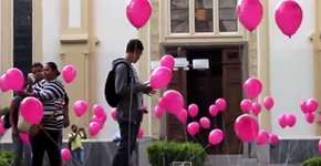 Cidade de Jundiaí amanhece repleta de bexigas pelo Outubro Rosa