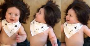 Theo, de 7 meses, é o novo ‘bebê mais cabeludo do mundo’