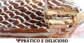 Pavê de Natal de creme com chocolate