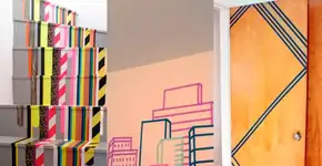 12 ideias para você decorar a sua casa com fita adesiva colorida