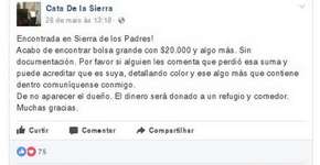 Ela usou Facebook para achar dona de bolsa perdida com R$ 17 mil