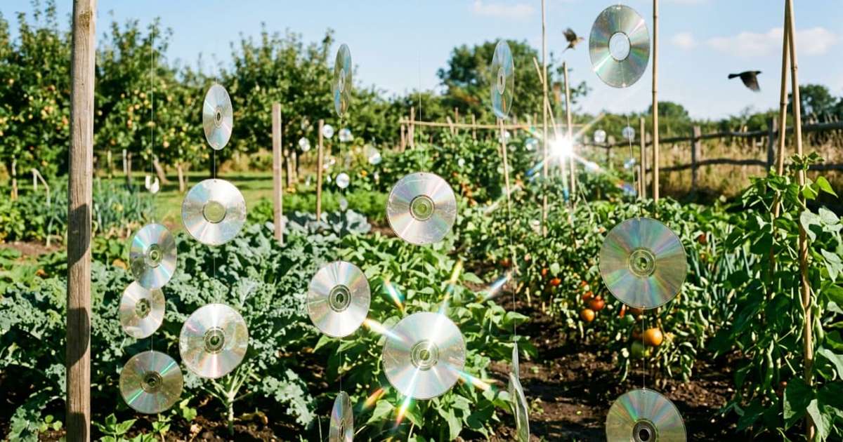 Proteja suas plantas com pedaços de CD velho: o truque definitivo e super eficaz para manter os pássaros longe do seu jardim