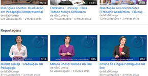 Unesp disponibiliza aulas em vídeos no YouTube