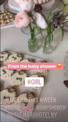 Captura de vídeo que mostra decoração igual a que foi usada no chá do bebê de Meghan e Harry