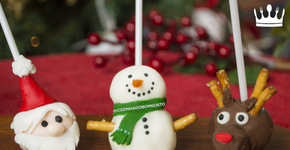 Cake pop de natal: boneco de neve, Papai Noel e rena comestíveis