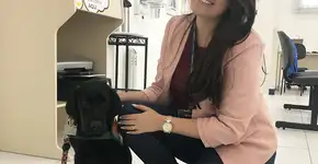 Cooperativa de crédito em SC acolhe cão-guia em treinamento