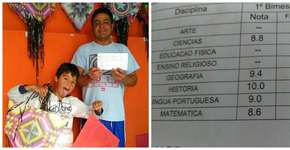 Loja oferece uma pipa para cada criança com boletim nota 10