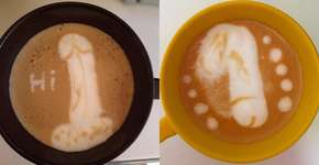 Desenhos realistas de pênis na espuma do café são a última moda