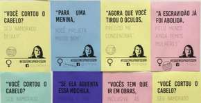 Estudantes espalham cartazes para denunciar professores machistas