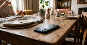 Deixar o celular virado com a tela para baixo sugere um esforço consciente de respeito