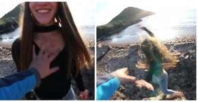 Homem posta vídeo empurrando namorada de penhasco em pegadinha