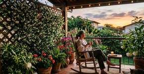 As flores que exalam um aroma intenso de jasmim ao anoitecer transformam qualquer varanda em um refúgio de relaxamento