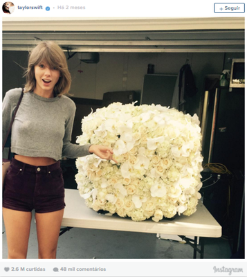 2º lugar: Taylor Swift, mais de 2,6 milhões de curtidas