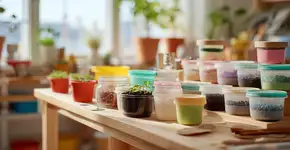 Antes de jogar fora, potes de iogurte podem virar caixas de lanche e armazenar amostras de tinta