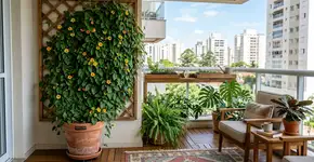 Uma trepadeira que pode ser cultivada em vaso e que cobre sua varanda com flores coloridas o ano todo