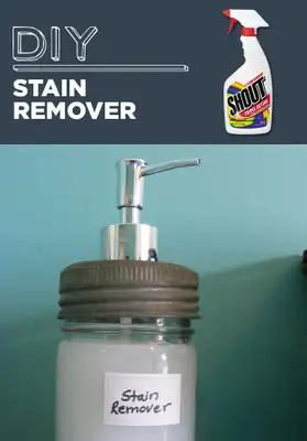 Removedor de manchas caseiro - Em um frasco de spray, adicione 1 parte de água oxigenada, 1 parte de bicarbonato de sódio e duas partes de água.