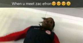 Veja a reação de Simone Biles ao encontrar com Zac Efron