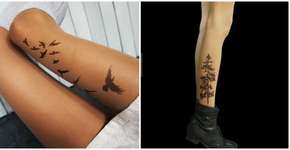 Meias-calças criam ilusão de pernas tatuadas