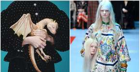 Dragão, cabeças e répteis invadem desfile da Gucci, em Milão