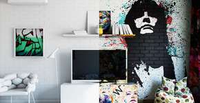 Quarto grafitado pela metade desperta curiosidade do espectador