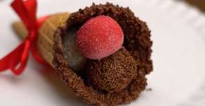 Opção para os dias frios, cone trufado finge ser sorvete