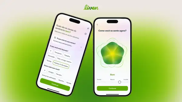 The Liven App oferece uma interface intuitiva, conteúdo baseado em evidências e ferramentas que realmente ajudam no dia a dia