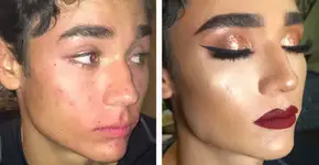 Jovem pede para namorada maquiá-lo para ajudá-la a pagar ingresso