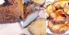 Abacaxi assado com crosta de coco