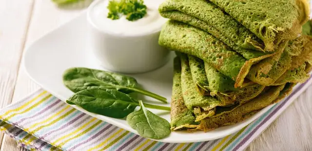 Panqueca de espinafre deliciosa
