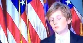 Filho de Trump dorme durante discurso do pai e vira piada na web
